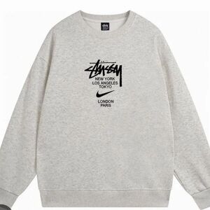 Stussy Men's Cream Crewneck Sweater